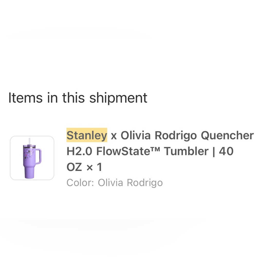 Stanley X Olivia Rodrigo Tumbler - NEW!
